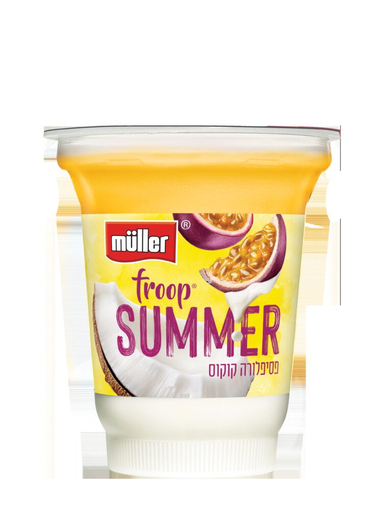 Летние йогурты Muller Froop со свежими вкусами: дыня с мятой и маракуйя с кокосом